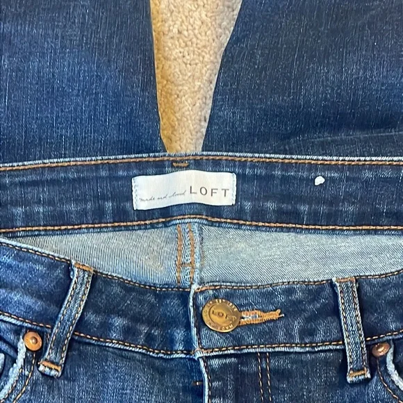 LOFT Dark Wash Curvy Skinny Jeans Size 27/4 - Picture 6 of 8